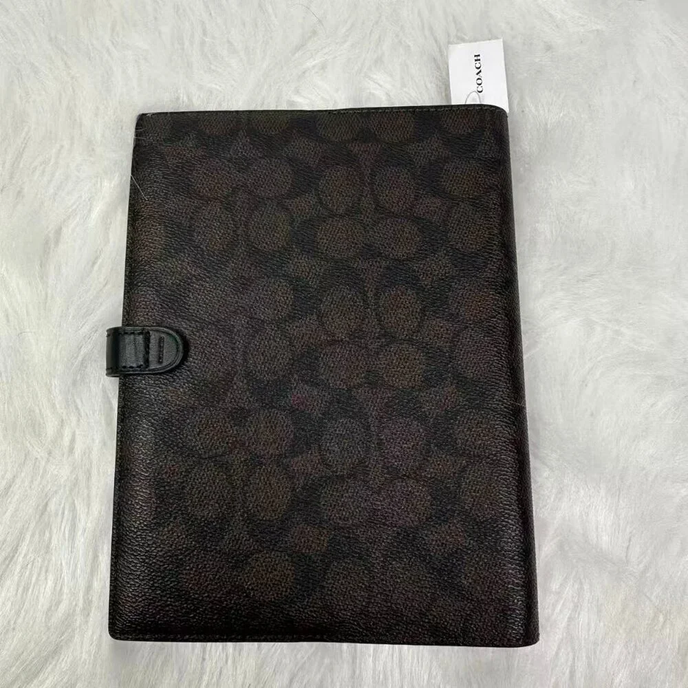 Coach Notebook In Signature Canvas In Brown Black CZ198 NWT